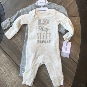 NWT 2 Piece Preemie Onesies Carter’s Baby Basics